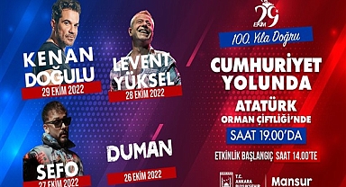 Cumhuriyet Bayramı Başkentte etkinliklerle kutlanacak 29 Ekim Cumhuriyet Bayramı kutlamaları kapsamında ünlü sanatçı ve müzik grupları 4 gün boyunca Başkentte sahne alacak.