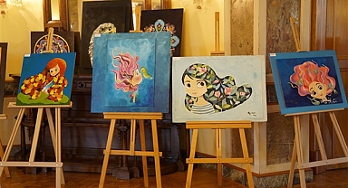 Hastane sınıflarında eğitim alan öğrencilerin eserleri sergi oldu 