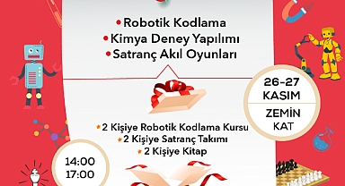 Robotik Kodlama, Kimya Deney Yapılımı ve Satranç Akıl Oyunları Sur Yapı Metrogarden AVM’den hediyeli atölyeler