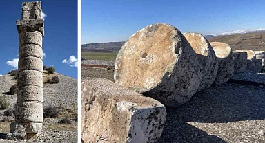 Adıyaman’da 2.000 Yıllık Karakuş Tümülüsü’ndeki ‘Tokalaşma Sütunu’ Depremde Yıkıldı