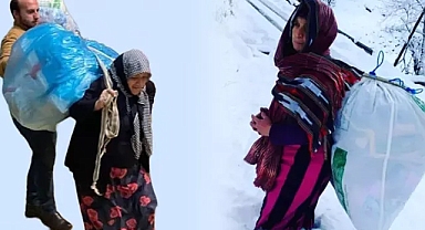 Nene Hatun'lar bitmez! Yardım merkezlerine sırtlarında çuvallarla geldiler