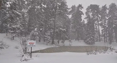 Bolu’nun doğa harikası Abant’ta kış güzelliği