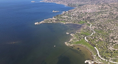 Son yağışlarla su seviyesi yükselen Bafa Gölü eski manzarasına geri döndü