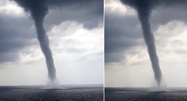 Antalya'da denizde oluşan dev hortum böyle görüntülendi