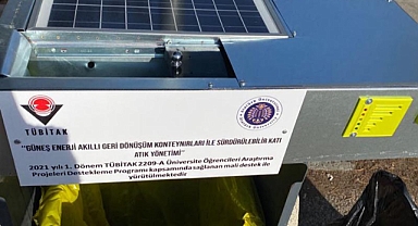 Güneş enerjili geri dönüşüm konteyneri sera gazı emisyonunu azaltıyor 