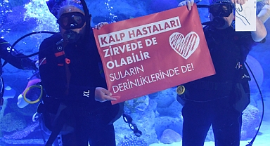 SAĞLIK KAHRAMANLARI KANSER VE KALP FARKINDALIĞI İÇİN SERBEST DALIŞ YAPTI 