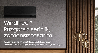 Samsung'un rüzgarsız serinlik teknolojisine sahip WindFree™ klimaları siyah renkli şık tasarımıyla satışta