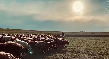 Ağrı'da gün batımı göz kamaştırdı