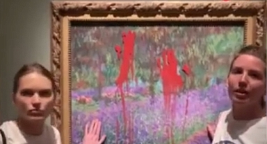 İklim aktivistlerinden Monet tablosuna boyalı saldırı