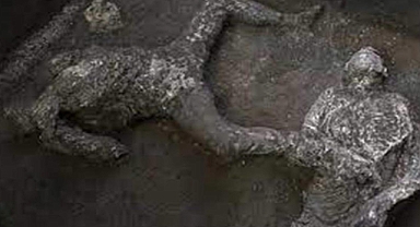 Pompei'de büyük yanardağ patlamasında ölen kişilere ait kalıntılar bulundu