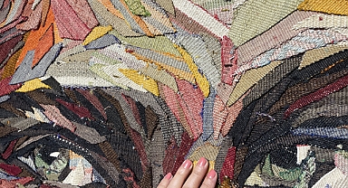 Çöpe atılacak halı parçaları sanatla ekonomiye kazandırıldı