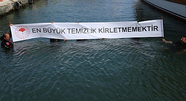 Muğla'da deniz dibinden 17 ton çöp çıkarıldı