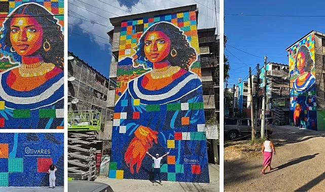 100 bin plastik kapakla yapılan dev eser: 'San Salvadorlu Mona Lisa'